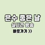 은수 좋은 날 실시간