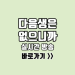 다음생은 없으니까 실시간